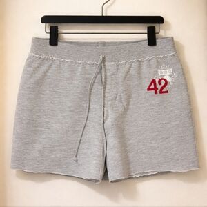 LEI L Large Heather Gray Athletic Shorts with Red Detail